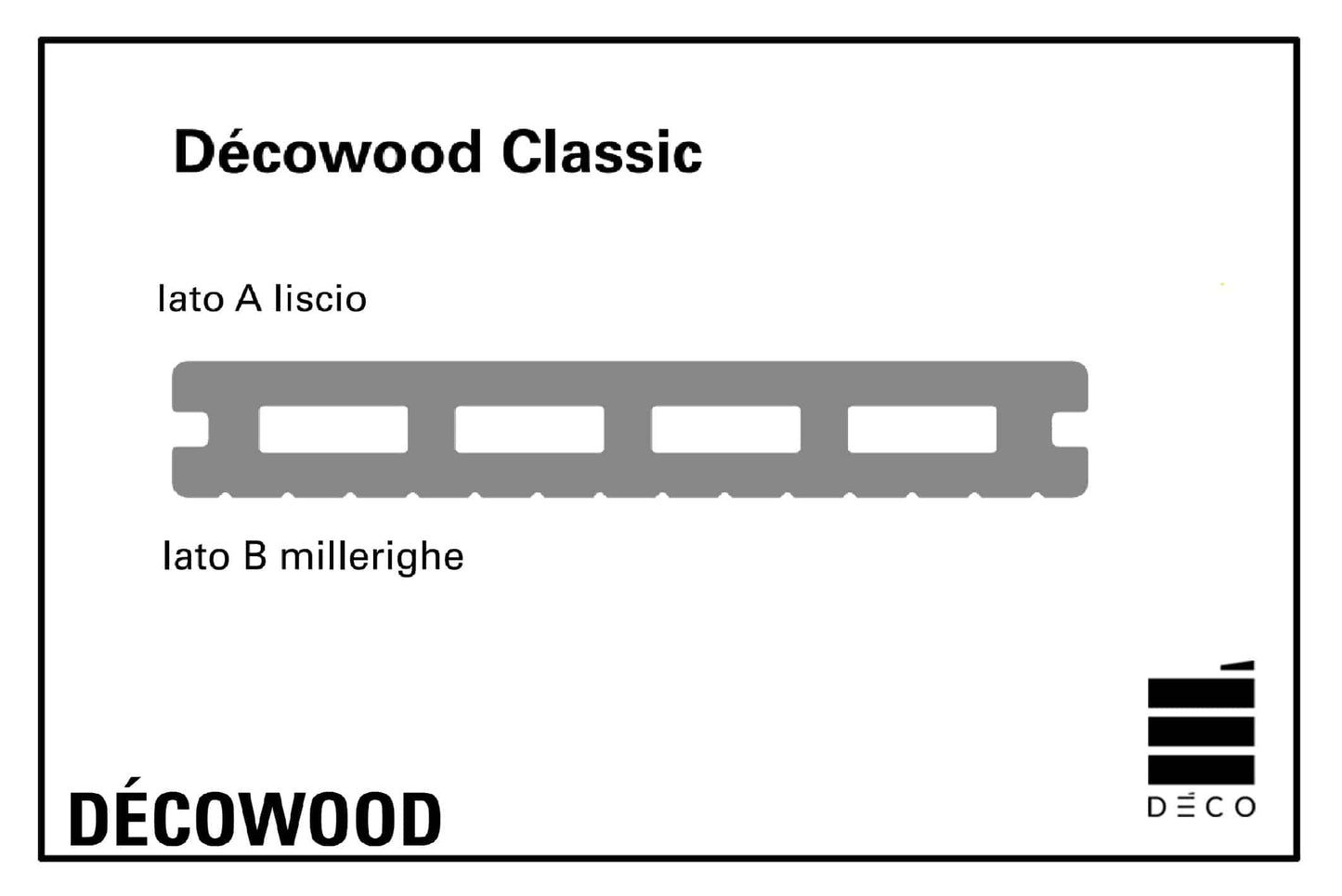 DÉCOWOOD - Pavimento per esterno - Profilo Classic - 23x146x2200mm