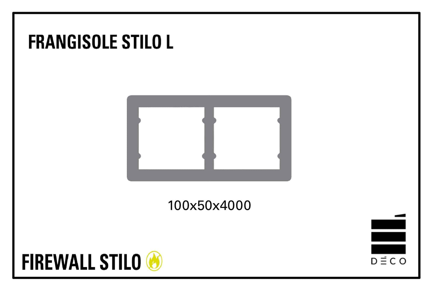 STILO FIREWALL- Schermatura Frangisole - Stilo L - 100x50x4000mm