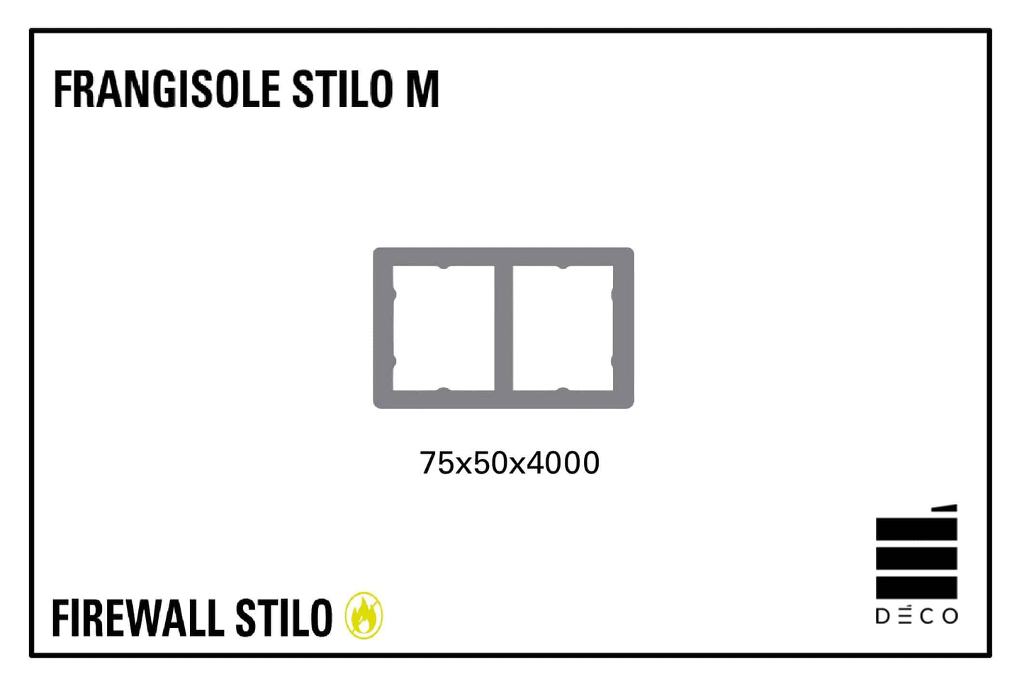 STILO FIREWALL- Schermatura Frangisole - Stilo M -  75x50x4000mm