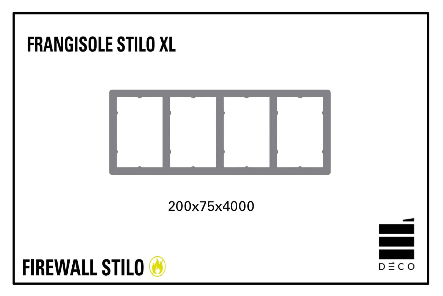 STILO FIREWALL- Schermatura Frangisole - Stilo XL -  200x75x4000mm