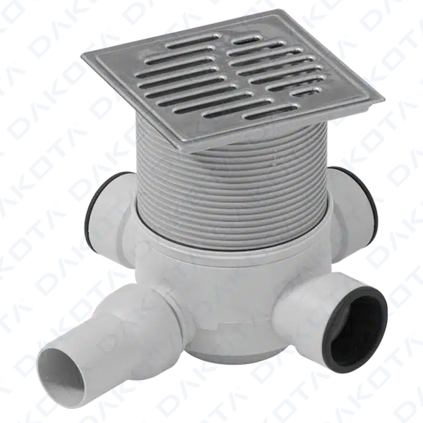 Chiusino Telescopico (Telaio e Griglia Inox) a scarico laterale - 115x115 mm - venduto in Blister