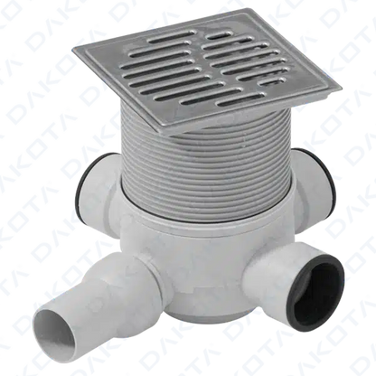 Chiusino Telescopico (Telaio e Griglia Inox) a scarico laterale - 115x115 mm - venduto in Blister