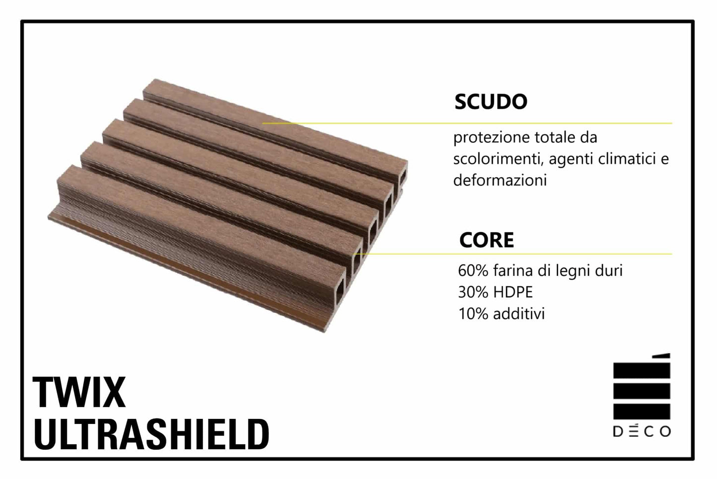 TWIX ULTRASHIELD- Rivestimento - Profilo Full Claddy - 13x142x3000mm - Finitura Snow