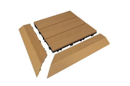 Angolo per Mattonella da Esterno in Wpc - Colore Gold  - 380x86x23mm - Set da 2pz. - Confezione da 10 set