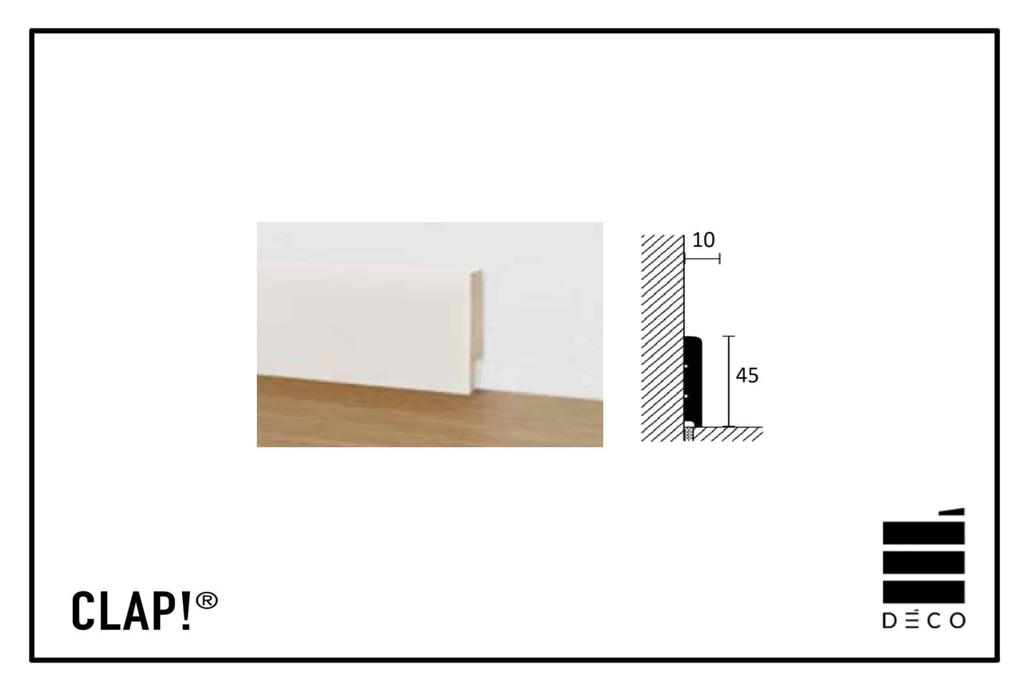 *CLAP!3 - Battiscopa per pavimento a posa immediata - Bianco o in abbinamento al pavimento