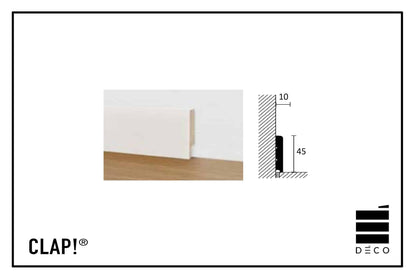 *CLAP!3 - Battiscopa per pavimento a posa immediata - Bianco o in abbinamento al pavimento