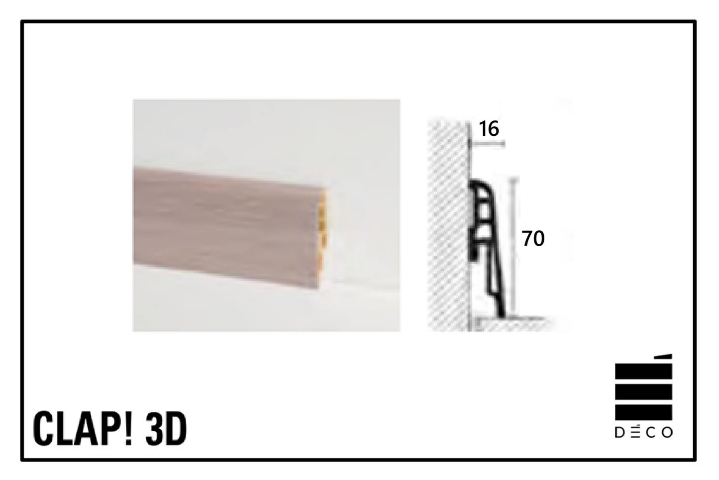 *CLAP!REAL - Battiscopa per pavimento a posa immediata - Bianco o in abbinamento al pavimento