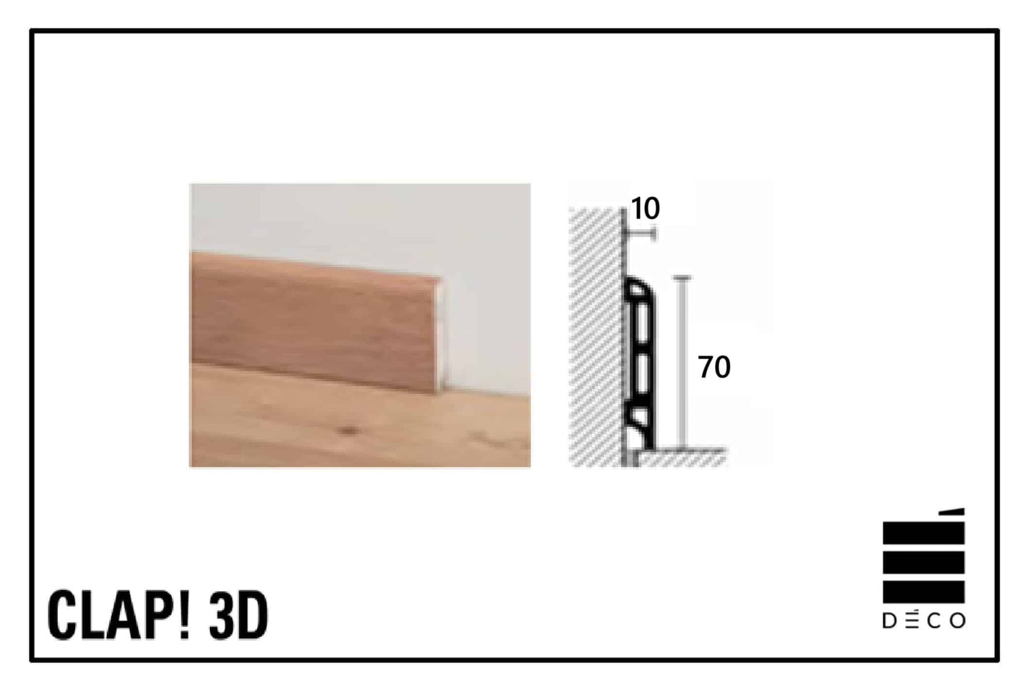 *CLAP!REAL - Battiscopa per pavimento a posa immediata - Bianco o in abbinamento al pavimento