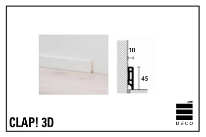 *CLAP!REAL - Battiscopa per pavimento a posa immediata - Bianco o in abbinamento al pavimento