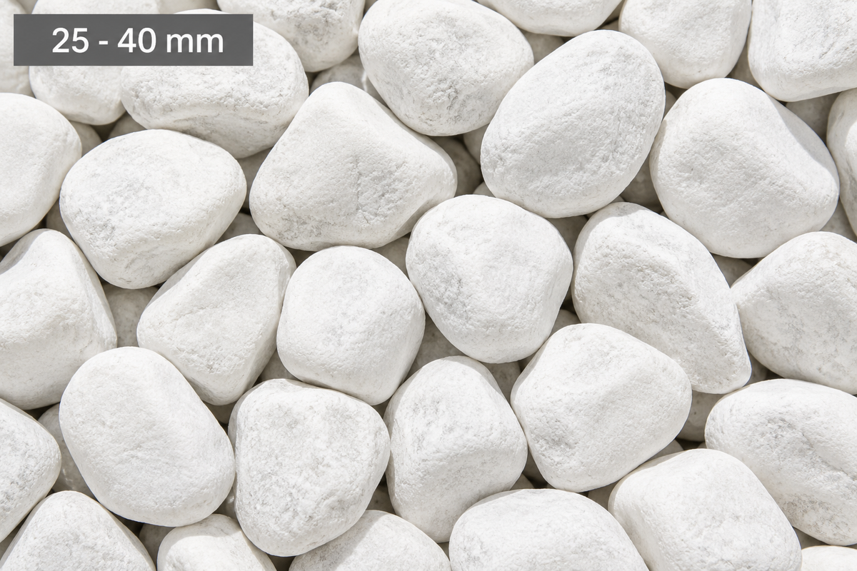Ciottolo Bianco Carrara selezionato e calibrato