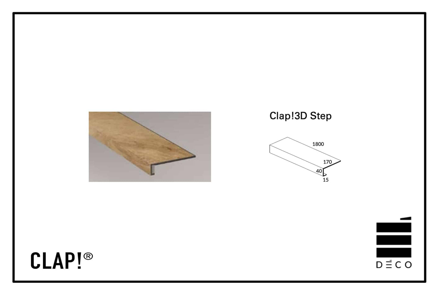 CLAP!3D - Step Incastro 5G - Rivestimento scalino per pavimento a posa immediata per Doga Max - Finitura abbinata al pavimento