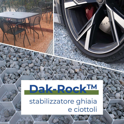 DAK-ROCK - Stabilizzatore “a libro” in PP - grigio dim. 1.590 x 1.123 x h. 30. mm