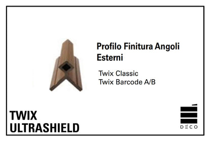 TWIX ULTRASHIELD - Profilo di Finitura Angoli Esterni per moduli Classic, Duplo, Barcode A e B - Twix