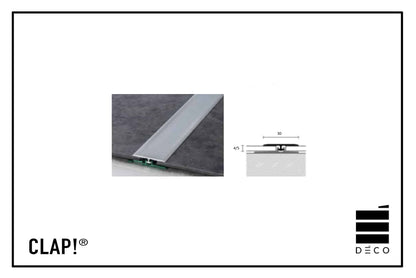 CLAP!GO- Profilo di giunzione per pavimento a posa immediata - 2700mm - Finitura abbinata al pavimento o alluminio