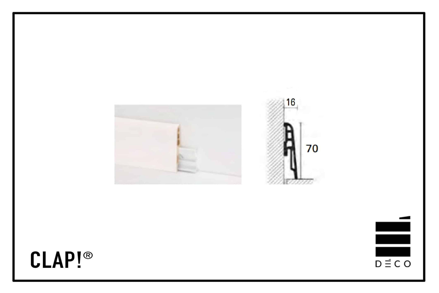 *CLAP!REAL - Battiscopa per pavimento a posa immediata - Bianco o in abbinamento al pavimento