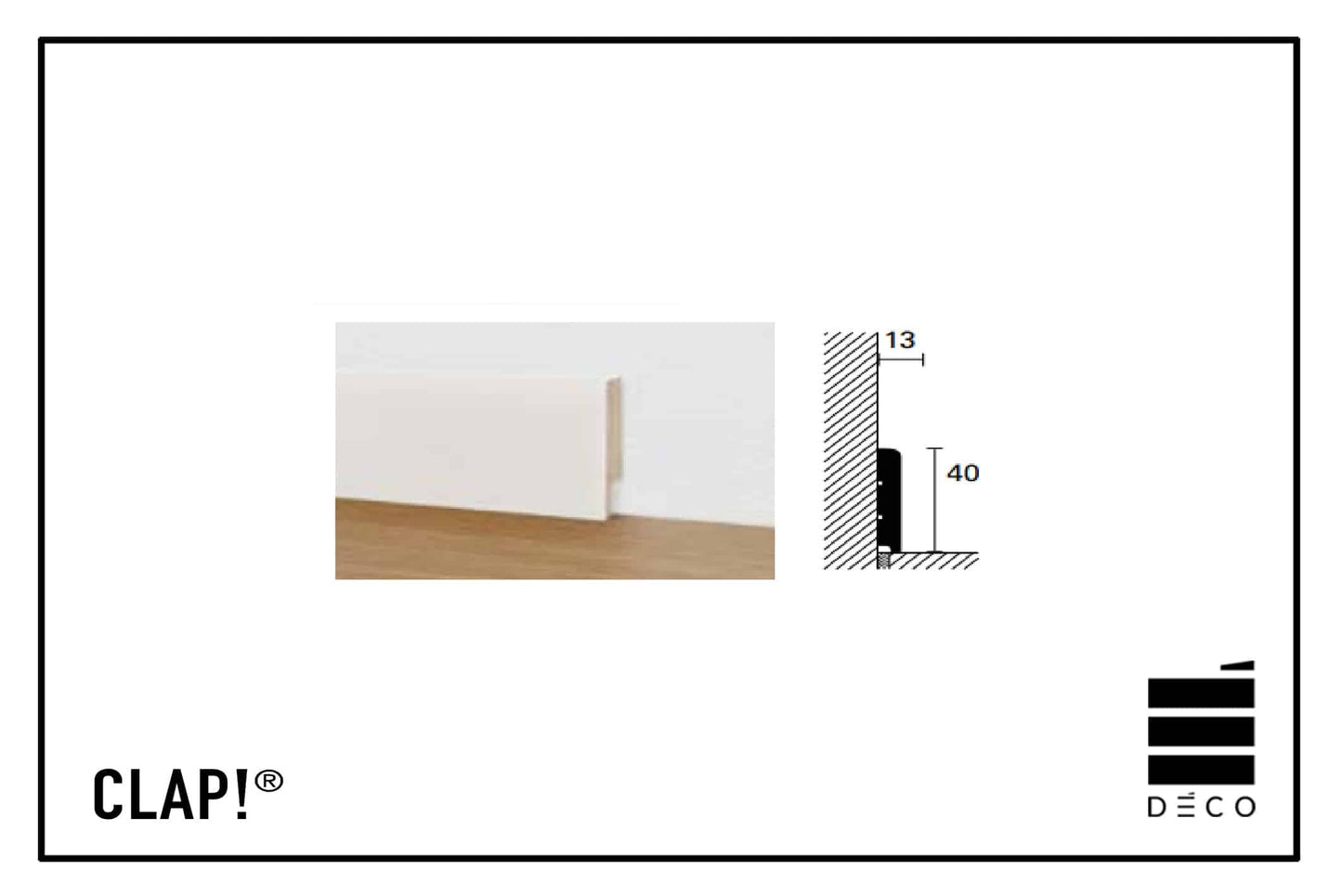 *CLAP!3 - Battiscopa per pavimento a posa immediata - Bianco o in abbinamento al pavimento
