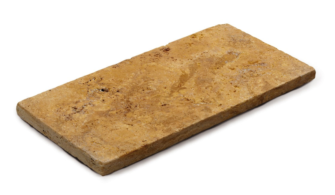 OUTLET - TRAVERTINO GIALLO 30,5x61 cm - Lastra in Travertino per Pavimentazione Esterna - Finitura Anticata