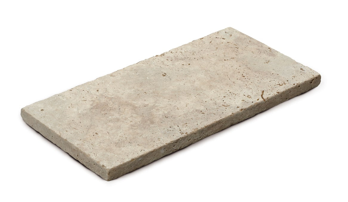 TRAVERTINO CLASSICO - Lastra in Travertino per Pavimentazione Esterna - Finitura Anticata