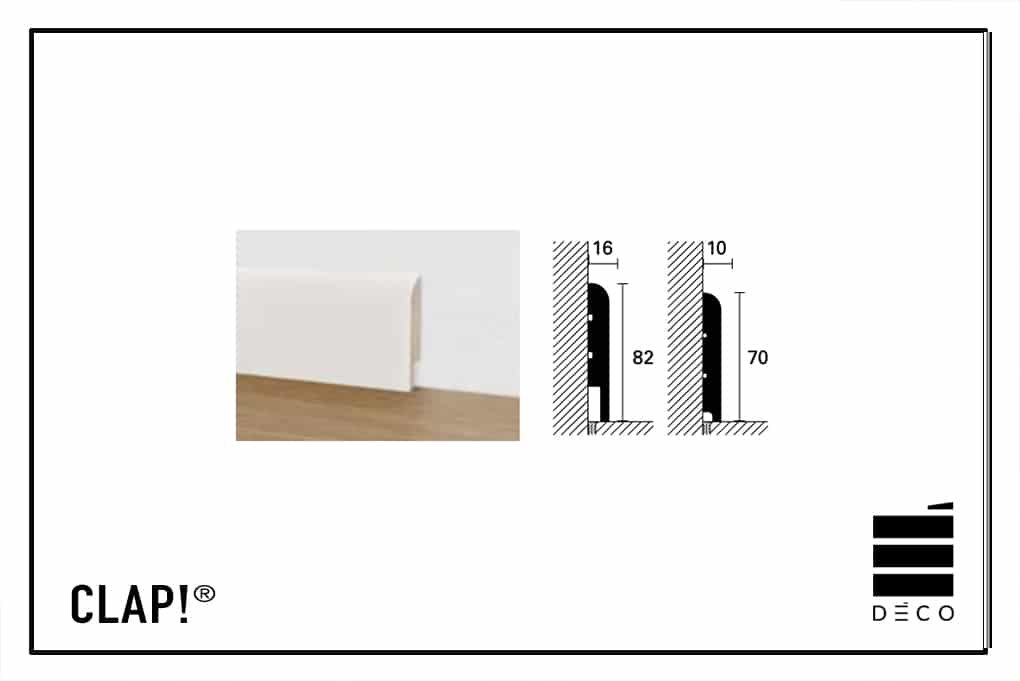 *CLAP!REAL - Battiscopa per pavimento a posa immediata - Bianco o in abbinamento al pavimento