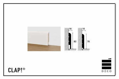 *CLAP!REAL - Battiscopa per pavimento a posa immediata - Bianco o in abbinamento al pavimento