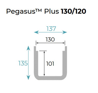 Pegasus Plus 130/120 - Nera - Canaletta con scarico ø 110