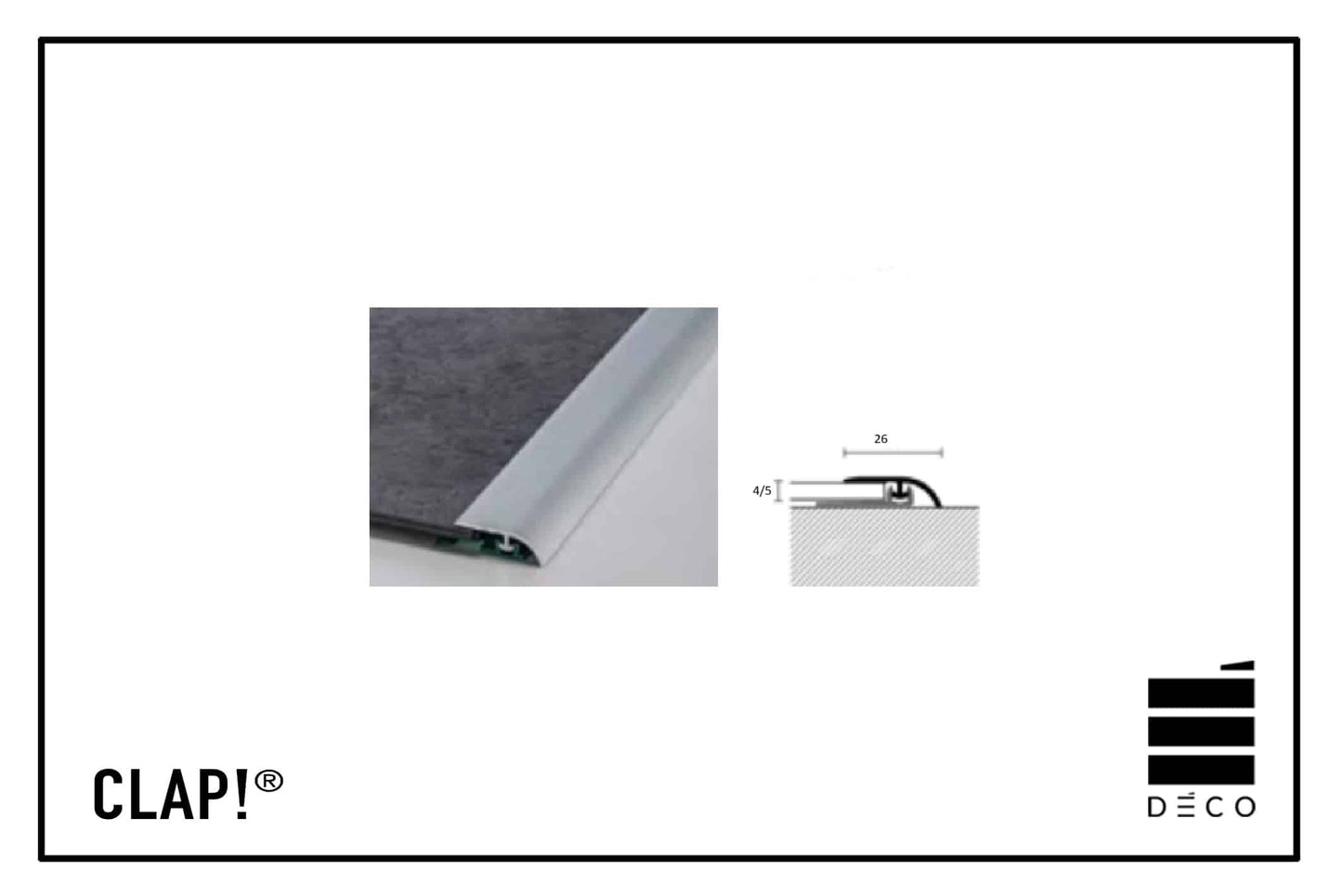 CLAP! 3D - Profilo di raccordo per pavimento a posa immediata - 2700mm - Finitura abbinata al pavimento o alluminio