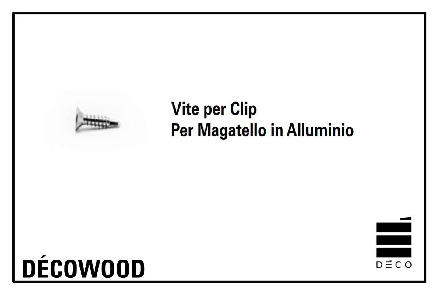 DÉCOWOOD  - Vite per Clip per magatelli in alluminio  - Confezione da 500 pz.
